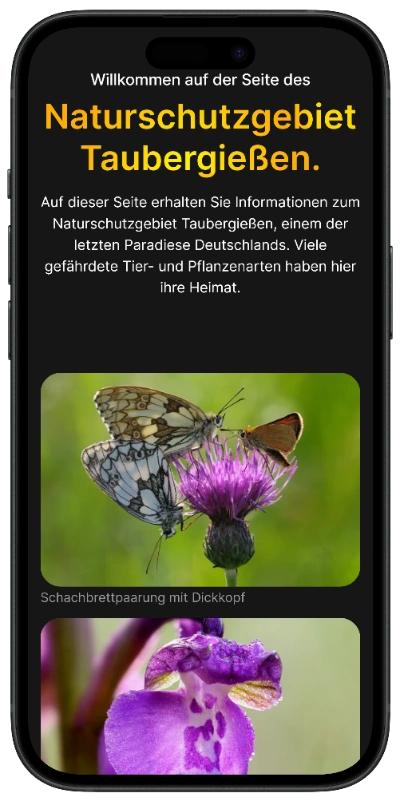 Bild der Website des Naturschutzgebietes Taubergießen